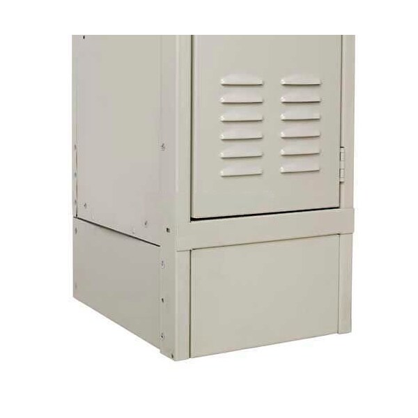 Global Industrial Steel Locker Accessory, Closed Front Base 12inW x 6inH, Tan B3145698 - main